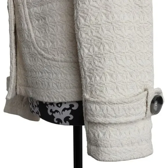 Women's Cream Preppy Twee Charlotte Russe Lined Button Up Jacket - S - Picture 5 of 11